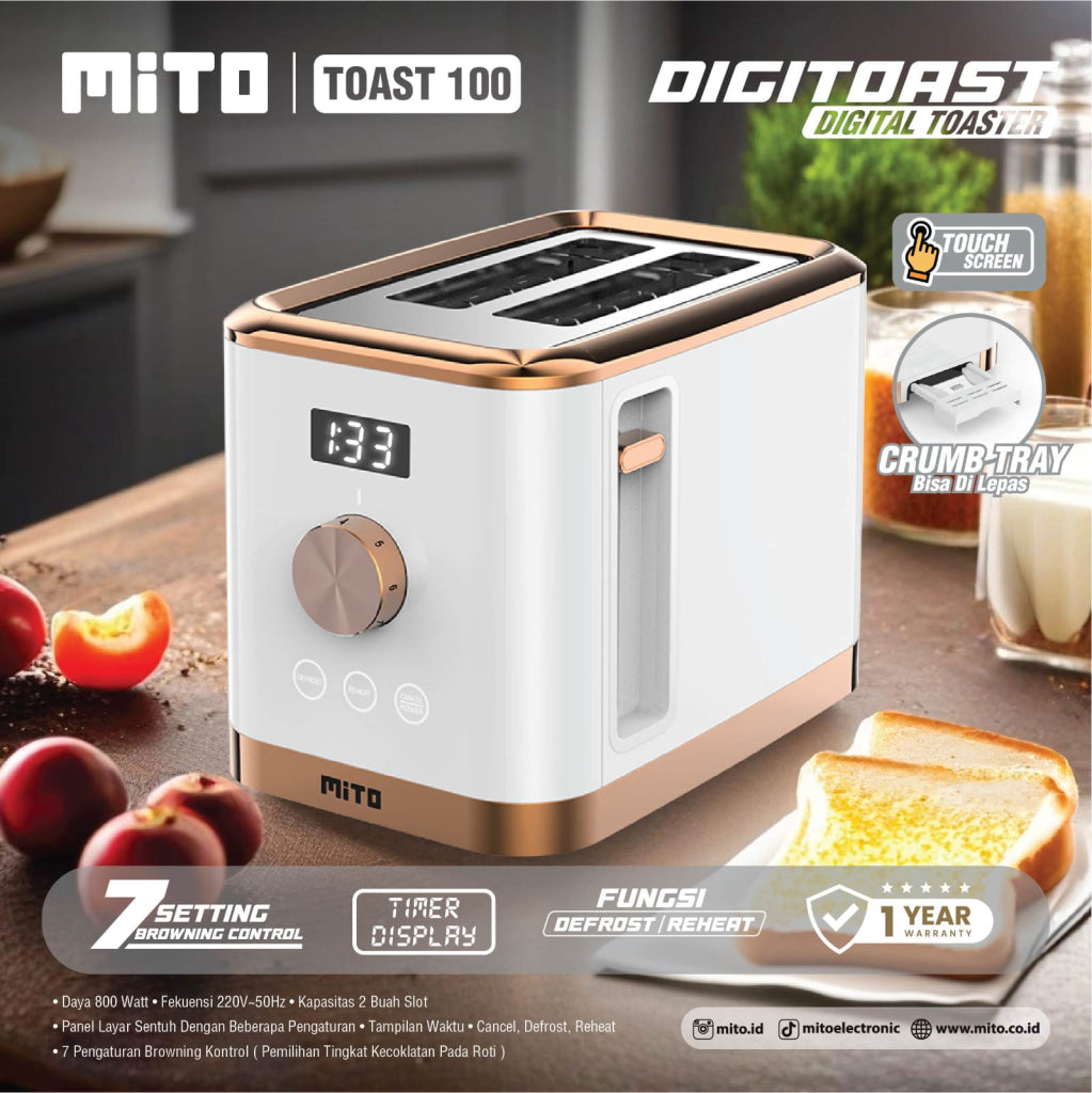 MITOCHIBA - BREAD TOASTER - TOAST-100 WHITE