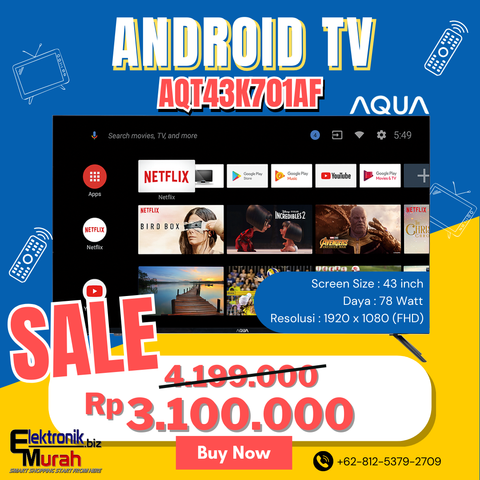 AQUA - LED TV 43" FHD ANDROID TV - AQT43K701AF