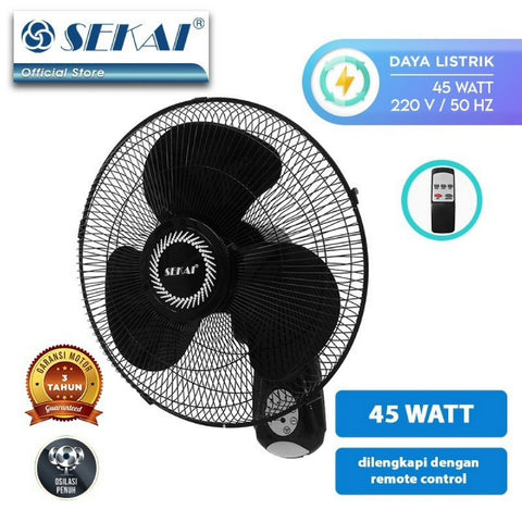 SEKAI - KIPAS ANGIN WALL FAN 16"+REMOTE - WFN-1628RC