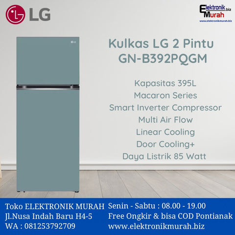 LG - KULKAS 2 PINTU BIG (395L) - GN-B392PQGM*