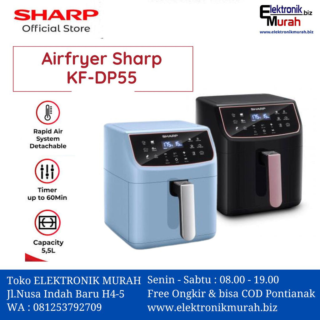 SHARP - AIR FRYER 5.5Liter - KF-DP55BL