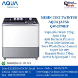 AQUA - MESIN CUCI TWIN TUB/MANUAL 20KG - QW-2070HT