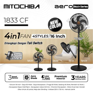 MITOCHIBA - KIPAS ANGIN 16" 4in1 - 1833 CF(BLACK)