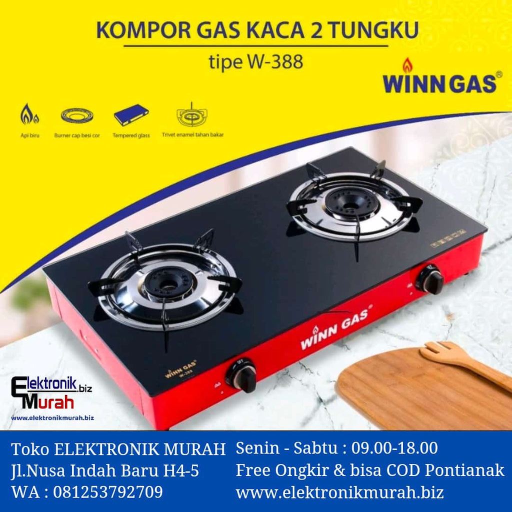 WINN GAS  - KOMPOR GAS 2 TUNGKU - W388 (RED)