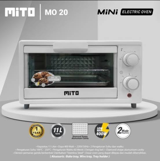 MITOCHIBA - OVEN LISTRIK 11Liter - Mini MO20 (WHITE)